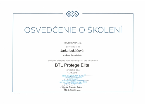 Certifikat BTL Protege Elite